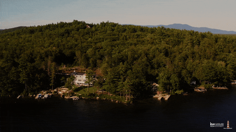 Fall foliage around lake with colorful trees