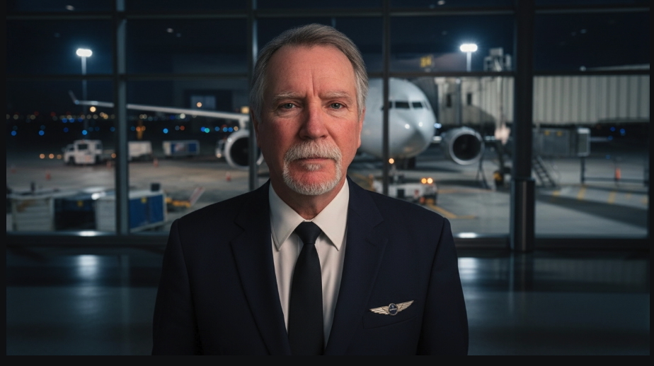 Steve Capachietti in airline captain uniform
